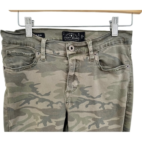 Lucky Brand Brooke Stretch Legging Jean Khaki Green Camouflage Size 2/26 - Picture 6 of 16